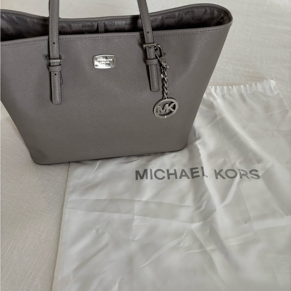 Michael Kors Jet Set Gray Tote Bag